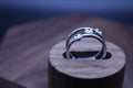 Anillo baño de plata triple ojo turco  (ajustable)